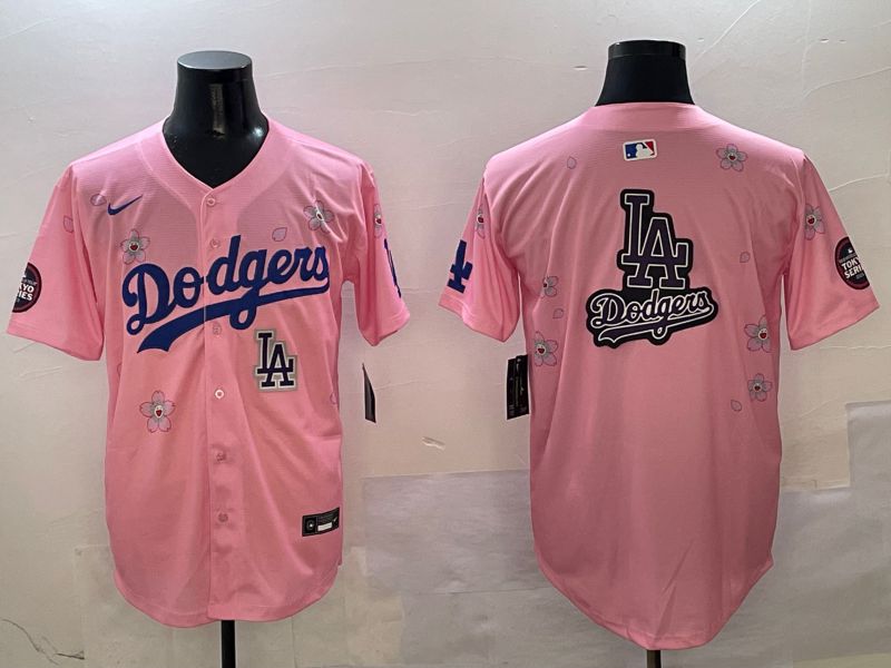 Men Los Angeles Dodgers Blank Pink Sakura Edition 2025 Nike MLB Jersey style 24